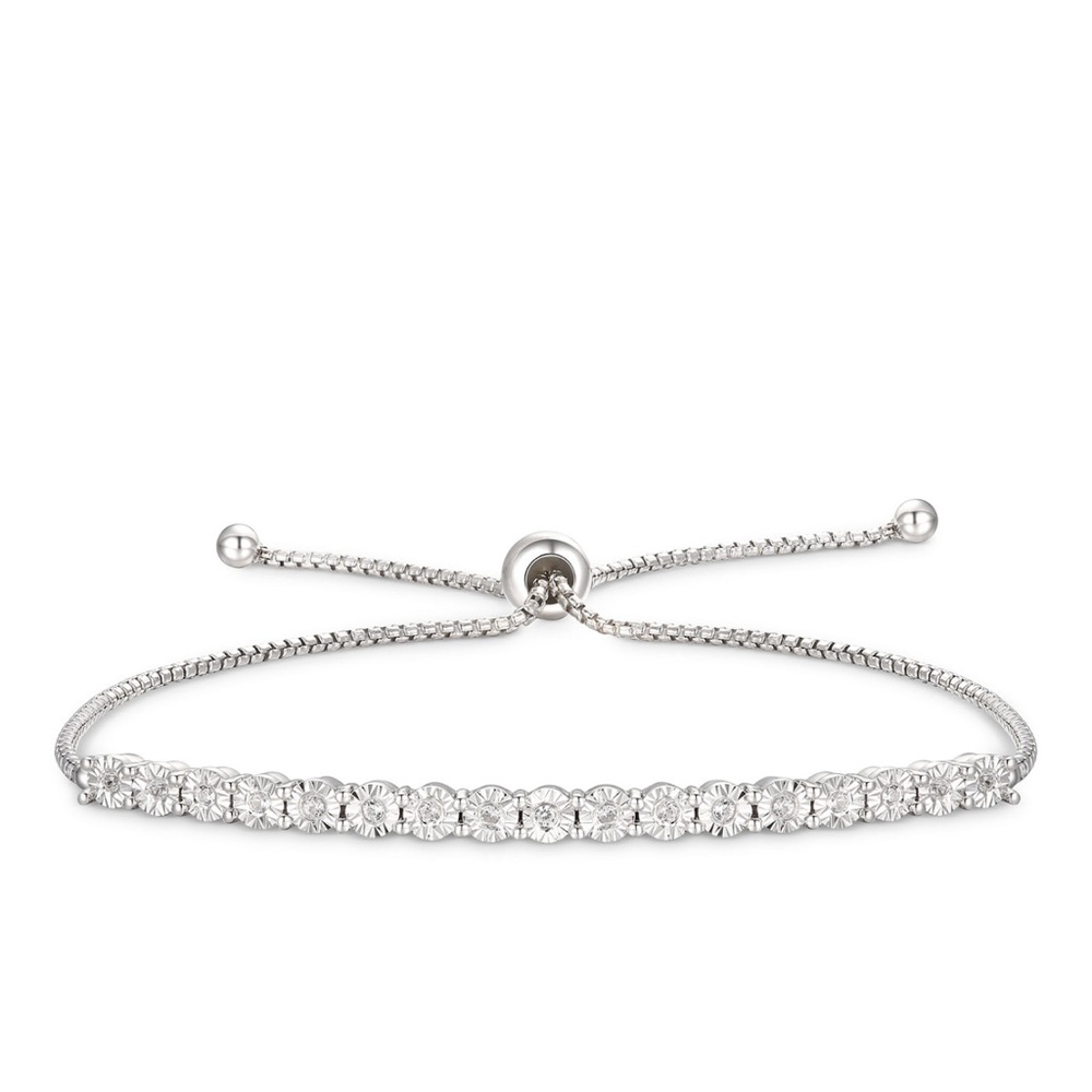 Diamond Bolo Bracelet (1/10 ct. t.w.) in Sterling Silver
